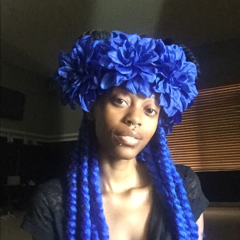 Blue Dahlia Flower Crown (non-adjustable)